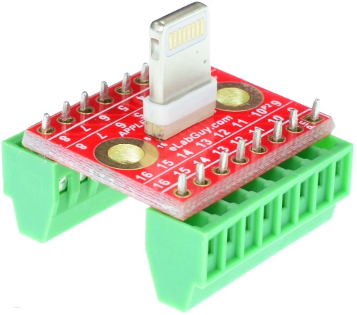 Apple Lightning male vertical connector Breakout Board